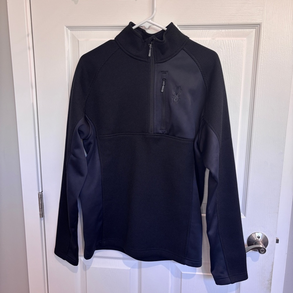 Spyder MENS BANDIT HALF ZIP FLEECE JACKET - BLACK - Picture 7 of 10